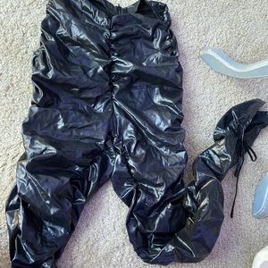 Shein Faux Leather Scrunch Pants